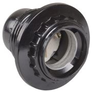 Патрон Е27 карболитовый с кольцом черный IEK