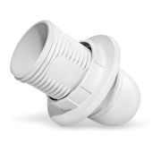 Патрон Е14 пластиковый с кольцом белый UNIVersal