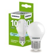 Лампа LED 10вт 6500к Е27 GENERICA G45 230В