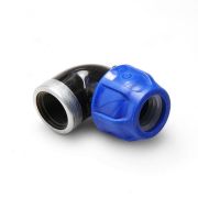 Отвод ПНД ВР 25х3/4 (гайка) с оцинкованным кольцом POELSAN