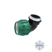 Отвод ПНД ВР 20х1/2 (гайка, усиленный оцинковонным кольцом) POELSAN