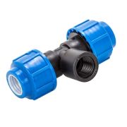 Тройник ПНД ВР 20х1/2х20 (гайка, усиленный оцинкованый кольцом) POELSAN