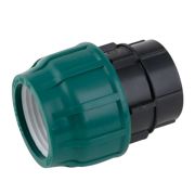 Муфта ПНД ВР 20х1/2 (гайка, усиленная оцинкованным кольцом) POELSAN