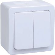 Выключатель 2-кл IEK ОП ГЕРМЕС PLUS 10A IP54 BC20-2-0-ГПБ бел
