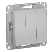 Выключатель 3-кл. СП AtlasDesign 10А IP20 (сх. 1+1+1) 10AX механизм алюм. SE ATN000331