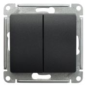 Выключатель 2-кл. СП Glossa 10А IP20 (сх. 5а) 10AX с подсветкой механизм антрацит SE GSL000753