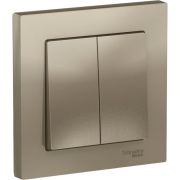 Выключатель 2-кл. СП AtlasDesign 10А IP20 (сх. 5) 10AX в сборе шампань SE ATN000552