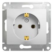 Розетка 1-м СП Glossa 16А IP20 с заземл. механизм бел. SE GSL000143