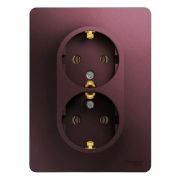 Розетка 2-м СП Glossa 16А IP20 250В с заземл. в сборе баклажан. SE GSL001124