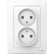 Розетка 2-м СП Blanca 16А IP20 250В без заземл. без защ. шторок бел. SE BLNRS000021