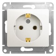 Розетка 1-м СП Glossa 16А IP20 с заземл. механизм перламутр. SE GSL000643