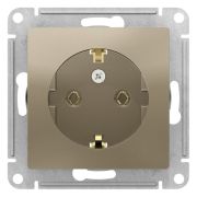 Розетка 1-м СП AtlasDesign 16А IP20 с заземл. механизм шампань SE ATN000543