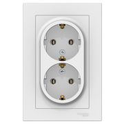 Розетка 2-м СП AtlasDesign 16А IP20 без заземл. в сборе бел. SE ATN000120