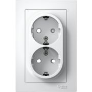 Розетка 2-м СП AtlasDesign 16А IP20 с заземл. в сборе бел. SE ATN000124
