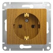 Розетка 1-м СП Glossa 16А IP20 с заземл. механизм дерево дуб SE GSL000543