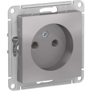 Розетка 1-м СП AtlasDesign 16А IP20 без заземл. без защ. шторок механизм алюм. SE ATN000341