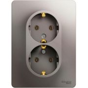 Розетка 2-м СП Glossa 16А IP20 250В с заземл. в сборе платина SE GSL001224
