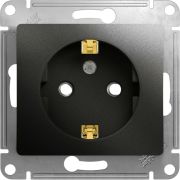 Розетка 1-м СП 1мод. Glossa 16А IP20 с заземл. механизм антрацит SE GSL000743