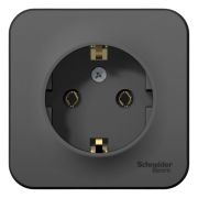 Розетка 1-м ОП Blanca 16А IP20 250В с заземл. без защ. шторок с из. пласт. антрацит SE BLNRA010116