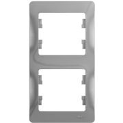 Рамка 2-м Glossa вертикал. алюм. SE GSL000306