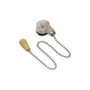 Выключатель для настенного свет. с цепочкой и дерев. наконечником серебр. (уп.10шт) Rexant 32-0105