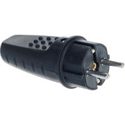 Вилка электрическая прямая однофазная 16А 250В IP44 с заземл. каучук (еврослот) UNIVersal 602227