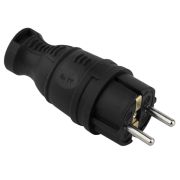 Вилка каучуковая с заземл. прям. 16А IP44 черн. Эра Б0044540