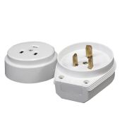 Разъём РШ-ВШ TDM ELECTRIC 32А 250В 2Р+РЕ ОУ белый SQ1812-0003