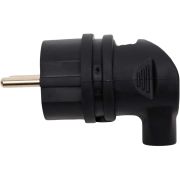 Вилка с/з черная каучуковая с кольцом 16А ЭРА