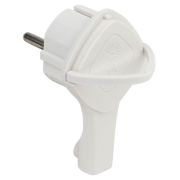 Вилка ультраплоская с заземл. 16А с кольцом белая ЭРА