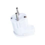 Вилка с/з белая угловая Universal 16А