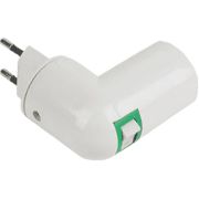 Переходник вилка-патрон E27 с выключателем белый Ecola