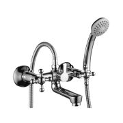 Смеситель для ванной ROSSINKA двуручный с коротким носом G02-83