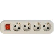 Колодка 16А 4 гнезда с выключателем UNIVersal