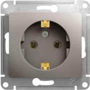 Розетка 1-м СП Glossa 16А IP20 250В с заземл. механизм платина SE GSL001243