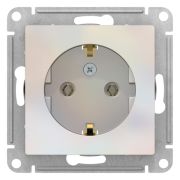 Розетка 1-м СП AtlasDesign 16А IP20 с заземл. механизм жемчуж. SE ATN000443