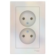 Розетка 2-м СП AtlasDesign 16А IP20 без заземл. в сборе жемчуж. SE ATN000420