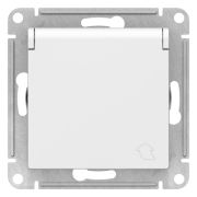 Розетка 1-м СП AtlasDesign 16А IP20 с заземл. защ. шторки с крышкой механизм бел. SE ATN000146