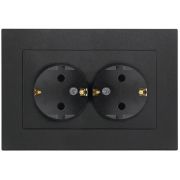 Розетка 2-м СП Афина 16А IP20 с заземл. в сборе графит Universal A0128-Gr