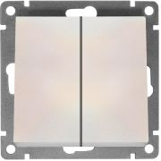 Выключатель 2-кл. СП Афина 10А IP20 механизм жемчуж. Universal A0023-OBr