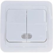 Выключатель 2-кл. СП Валери 10А IP20 с подсветкой бел. Universal В0123