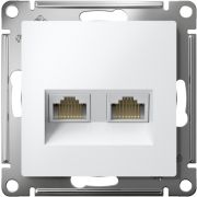 Розетка компьютерная 2-м AtlasDesign RJ45 кат.5E механизм бел. SE ATN000185