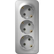 Розетка 3-м ОП Blanca 16А IP20 250В с заземл. без защ. шторок с из. пласт. алюм. SE BLNRA010313