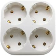 Сетевой разветлитель 4 гнезда 16А б/з TOKER (чёрный)