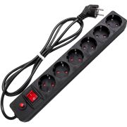 Сетевой фильтр 6 гнезд черный 5,0 м 10А UNIVersal