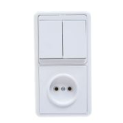 Блок БКВР-038 Бэлла (2-кл. выкл. + розетка) Кунцево 5827