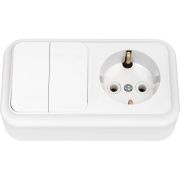 Блок ОП (розетка с заземл. + 2-кл. выкл.) бел. Bylectrica 2В-РЦ-529
