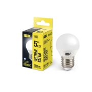 Лампа 5Вт G45 шар 6500K E27 230В IEK
