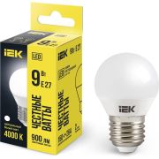 Лампа 9Вт G45 шар 4000K E27 230В IEK