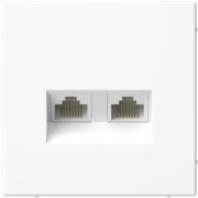 Розетка компьютерная 2-м ArtGallery RJ45 + RJ45 кат.5E механизм бел. SE GAL000185